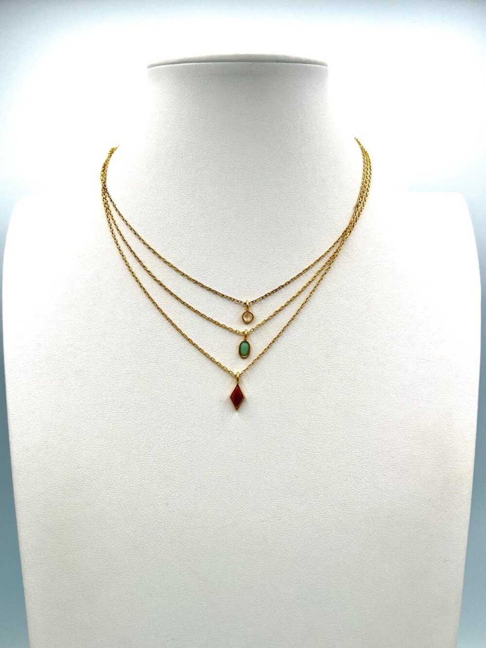 Madewell Stone Collection 3 Necklace Set NWT $46 Hollywood Wardrobe Acquired - Picture 2 of 7